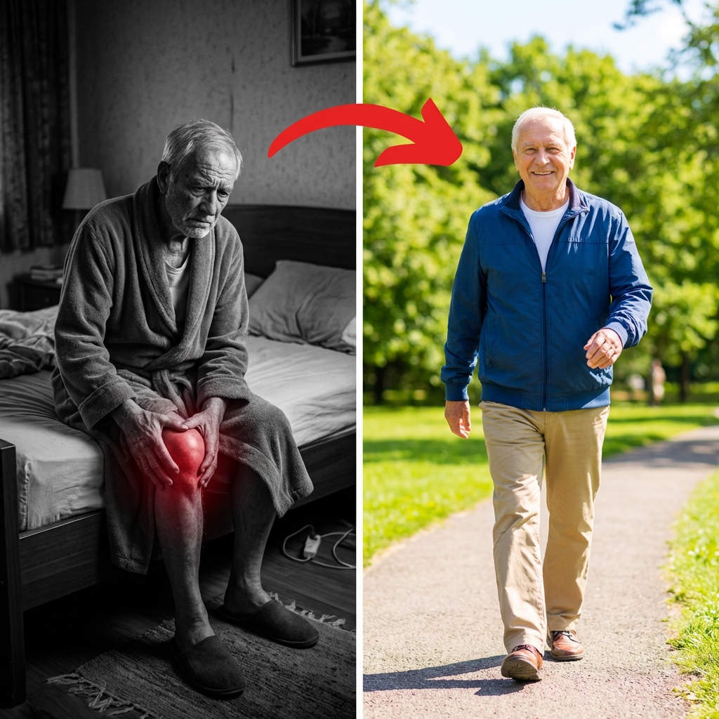 Senior experiencing knee pain