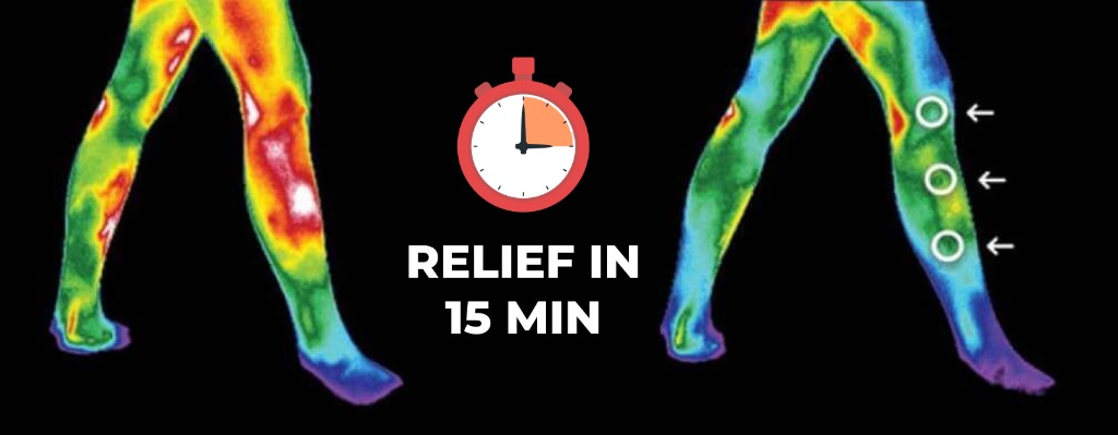Thermal imaging showing relief in 15 minutes